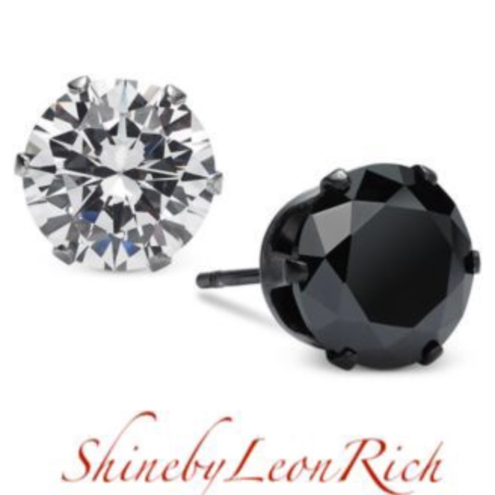 Sutton by Rhona Sutton Men's Two-Tone 2-Pc. Set Cubic Zirconia Stud Earrings